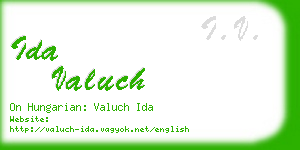 ida valuch business card